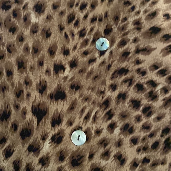 Briggs New York cheetah animal print button down top - Picture 3 of 6